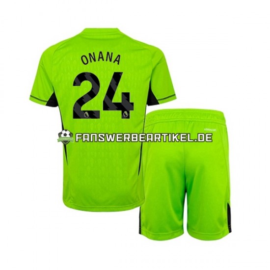 Andre Onana 24 Torwart Trikot Manchester United Kinder Heimausrüstung 2023-2024 Kurzarm