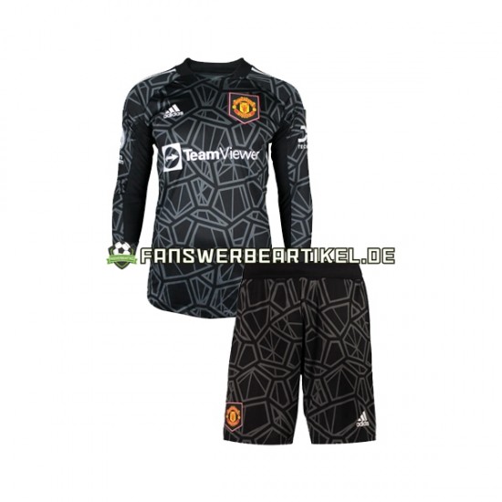 Torwart Trikot Manchester United Kinder Auswärtsausrüstung 2022-2023 Langarm