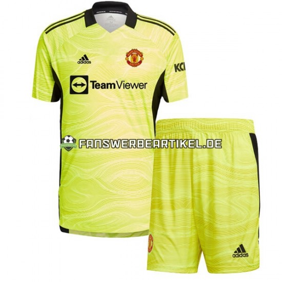 Torwart Trikot Manchester United Kinder Heimausrüstung 2021-2022 Kurzarm