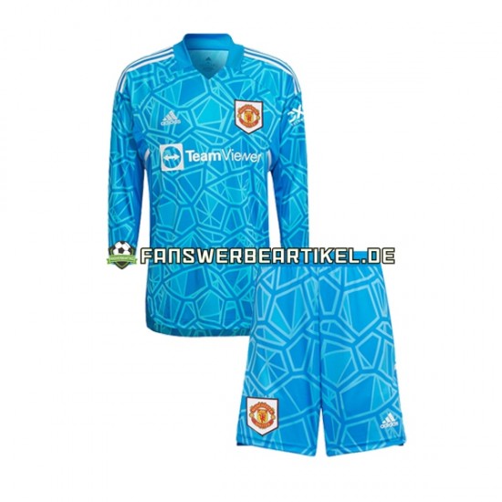 Torwart Trikot Manchester United Kinder Heimausrüstung 2022-2023 Langarm