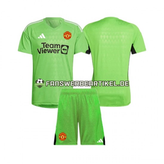 Torwart Trikot Manchester United Kinder Heimausrüstung 2023-2024 Kurzarm