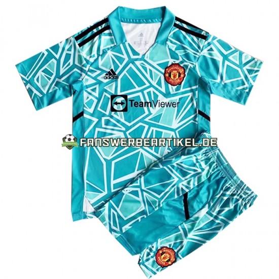 Torwart Trikot Manchester United Kinder Ausweich ausrüstung 2022-2023 Kurzarm