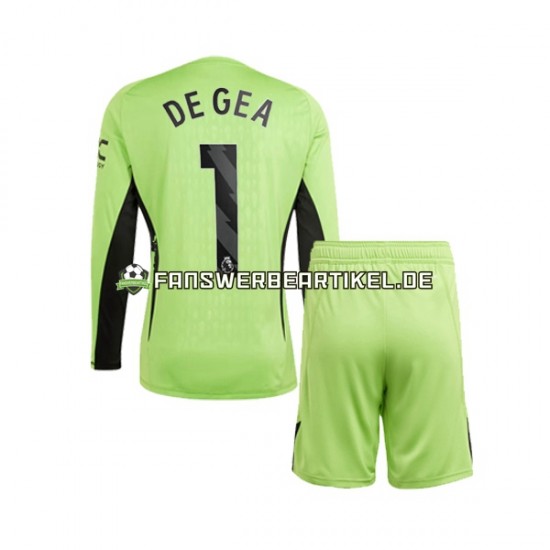 DE GEA 1 Torwart Trikot Manchester United Kinder Heimausrüstung 2023-2024 Langarm