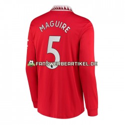 Harry Maguire 5 Trikot Manchester United Herren Heimausrüstung 2022-2023 Langarm
