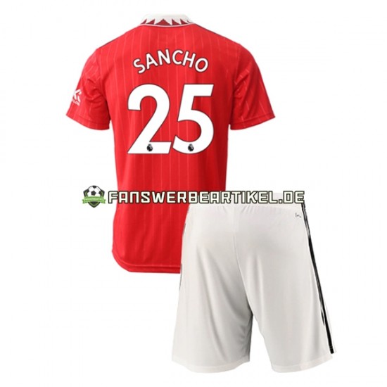 Jadon Sancho 25 Trikot Manchester United Kinder Heimausrüstung 2022-2023 Kurzarm