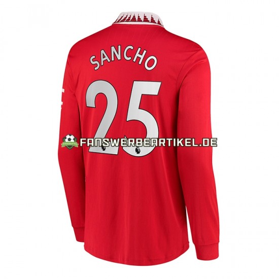 Jadon Sancho 25 Trikot Manchester United Herren Heimausrüstung 2022-2023 Langarm