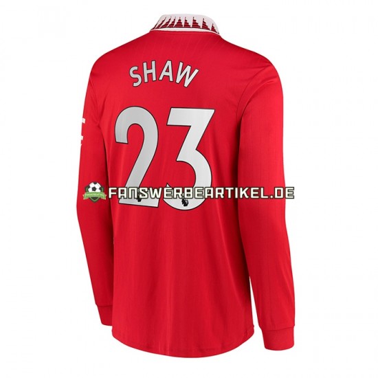 Luke Shaw 23 Trikot Manchester United Herren Heimausrüstung 2022-2023 Langarm