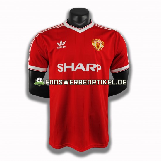 Retro 1984 Trikot Manchester United Herren Heimausrüstung Kurzarm