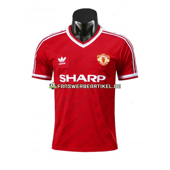 Retro 1986 Trikot Manchester United Herren Heimausrüstung Kurzarm