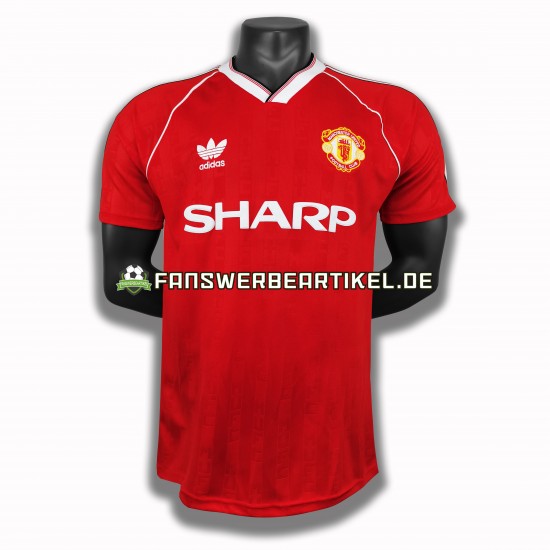 Retro 1988 Trikot Manchester United Herren Heimausrüstung Kurzarm