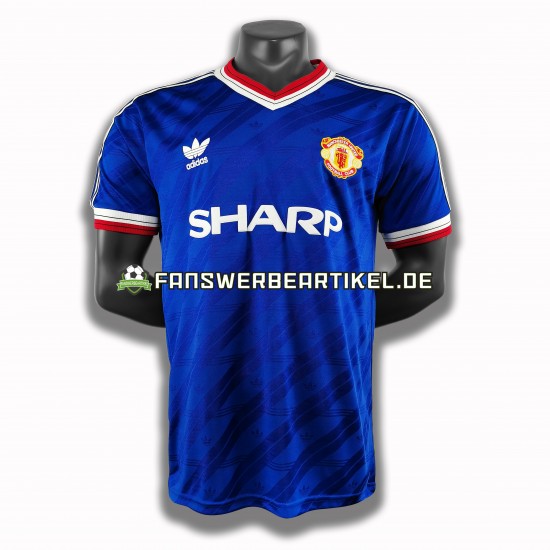 Retro 1986 Trikot Manchester United Herren Ausweich ausrüstung Kurzarm