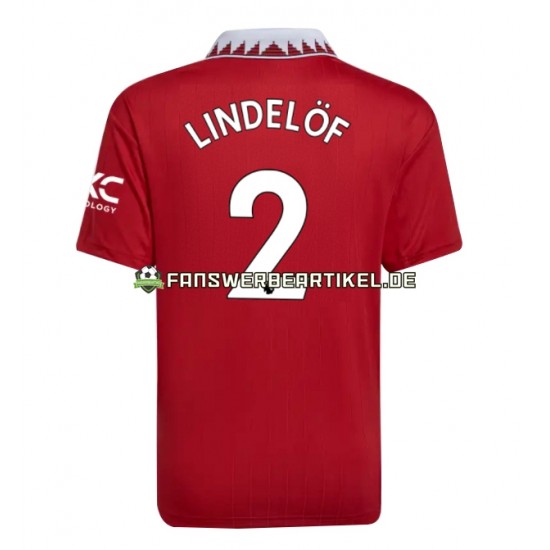 Victor Lindelof 2 Trikot Manchester United Herren Heimausrüstung 2022-2023 Kurzarm