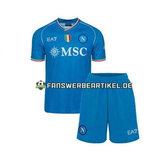 Trikot SSC Neaples Kinder Heimausrüstung 2023-2024 Kurzarm