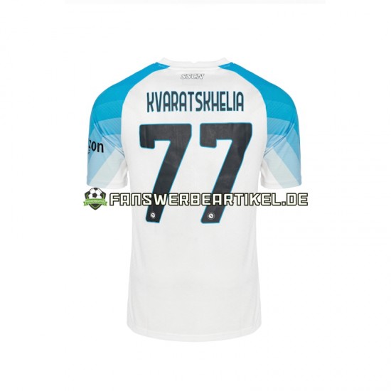 Face Game Kvaratskhelia 77 Trikot SSC Neaples Herren Heimausrüstung 2022-2023 Kurzarm