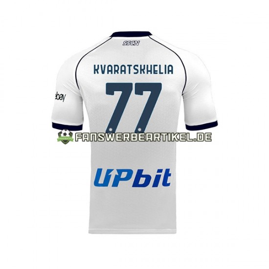 Khvicha Kvaratskhelia 77 Trikot SSC Neaples Herren Auswärtsausrüstung 2023-2024 Kurzarm