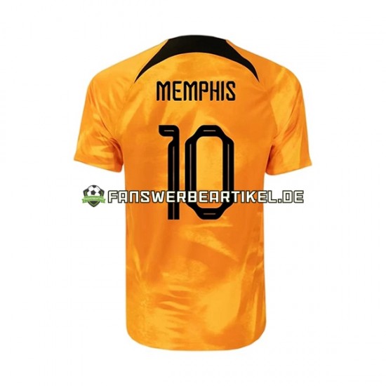 Memphis 10 Trikot Niederlande Herren Heimausrüstung WM 2022 Kurzarm