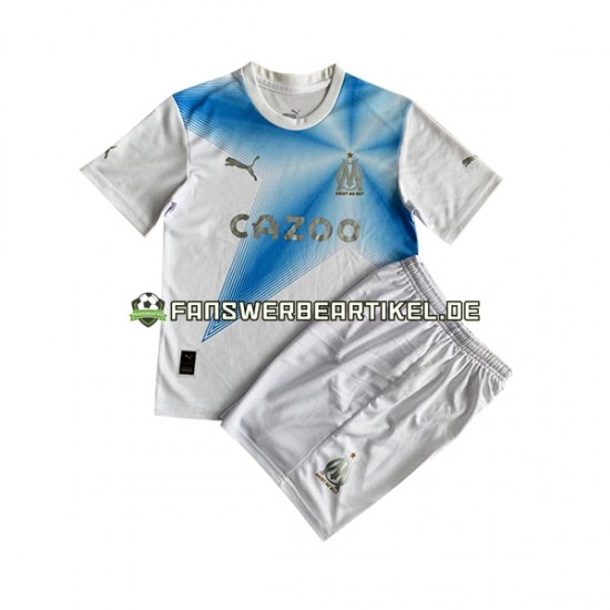 Anniversary Trikot Olympique Marseille Kinder Heimausrüstung 2022-2023 Kurzarm