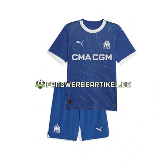 Trikot Olympique Marseille Kinder Auswärtsausrüstung 2023-2024 Kurzarm