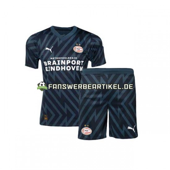 Torwart Trikot PSV Eindhoven Kinder Ausweich ausrüstung 2023-2024 Kurzarm