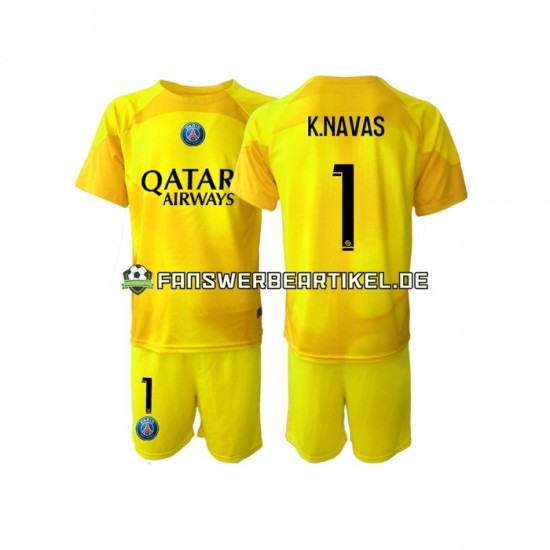 K.NAVAS 1 Torwart Trikot Paris Saint-Germain Kinder Ausweich ausrüstung 2022-2023 Kurzarm