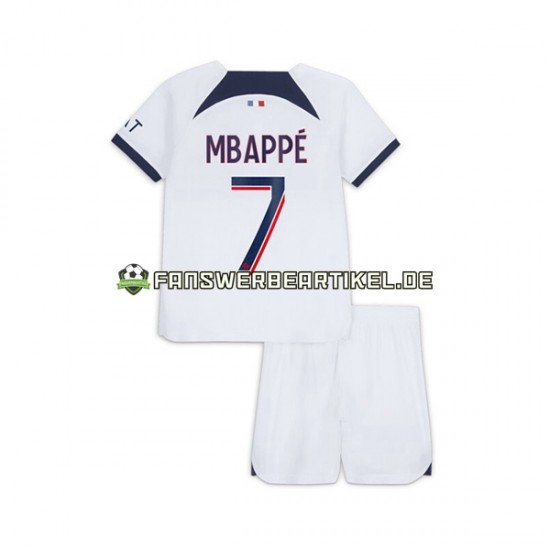 Kylian Mbappe 7 Trikot Paris Saint-Germain Kinder Auswärtsausrüstung 2023-2024 Kurzarm