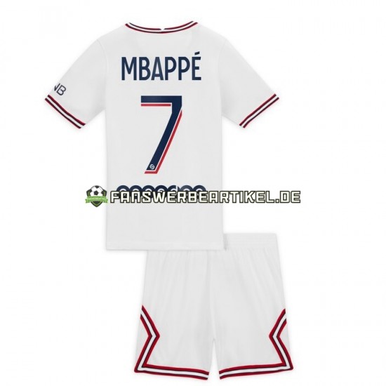 Kylian Mbappe 7 Trikot Paris Saint-Germain Kinder Viertes ausrüstung 2021-2022 Kurzarm