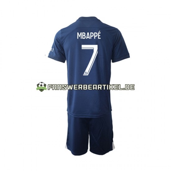 Mbappe 7 Trikot Paris Saint-Germain Kinder Heimausrüstung 2022-2023 Kurzarm