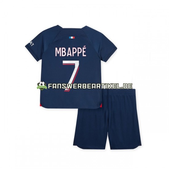 Mbappe 7 Trikot Paris Saint-Germain Kinder Heimausrüstung 2023-2024 Kurzarm