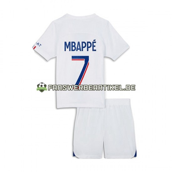 Mbappe 7 Trikot Paris Saint-Germain Kinder Ausweich ausrüstung 2022-2023 Kurzarm