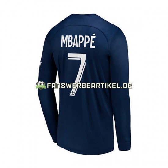 Mbappe 7 Trikot Paris Saint-Germain Herren Heimausrüstung 2022-2023 Langarm