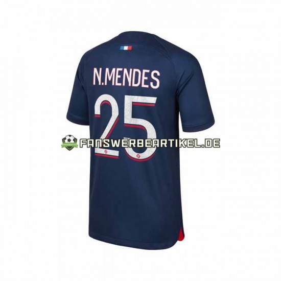 N.Mendes 25 Trikot Paris Saint-Germain Herren Heimausrüstung 2023-2024 Kurzarm