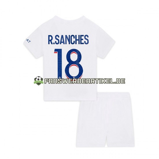 R.Sanches 18 Trikot Paris Saint-Germain Kinder Ausweich ausrüstung 2022-2023 Kurzarm