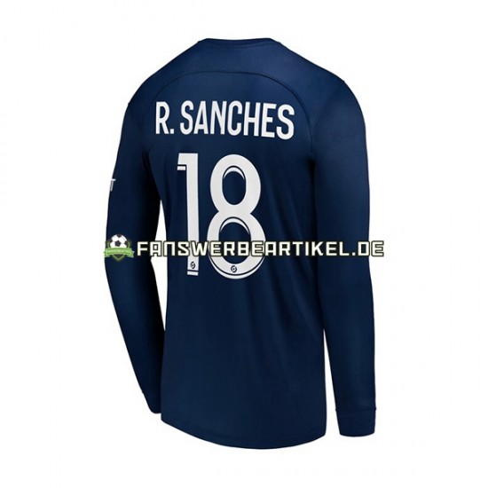 R.Sanches 18 Trikot Paris Saint-Germain Herren Heimausrüstung 2022-2023 Langarm