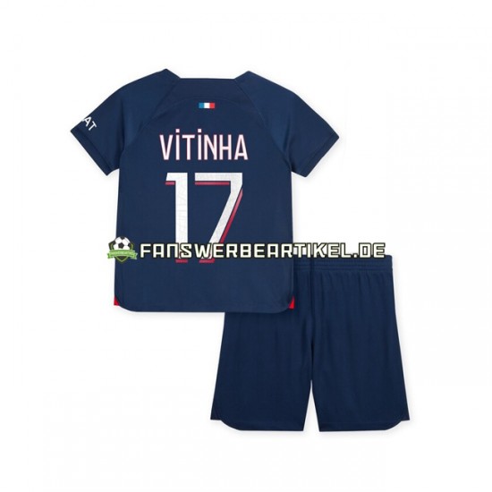 Vitinha 17 Trikot Paris Saint-Germain Kinder Heimausrüstung 2023-2024 Kurzarm