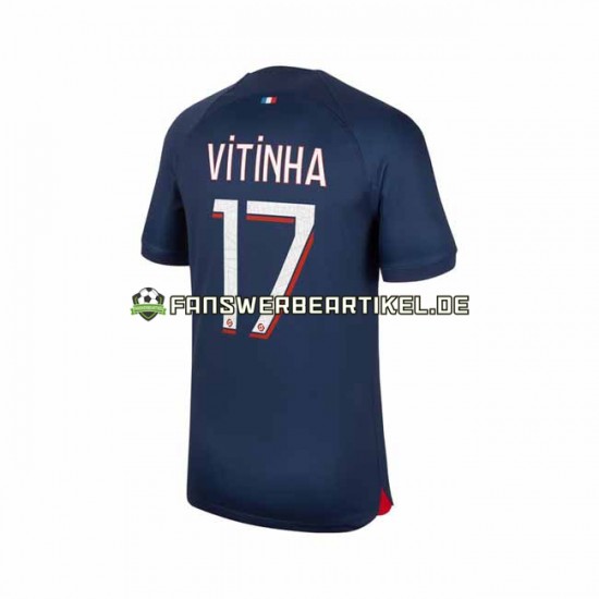 Vitinha 17 Trikot Paris Saint-Germain Herren Heimausrüstung 2023-2024 Kurzarm