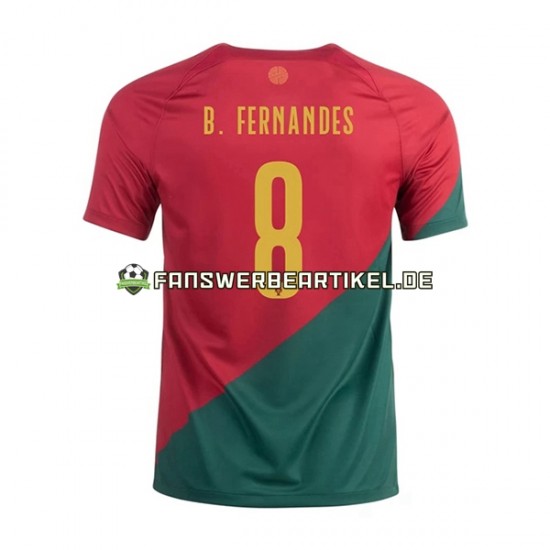 B.Fernandes 8 Trikot Portugal Herren Heimausrüstung WM 2022 Kurzarm