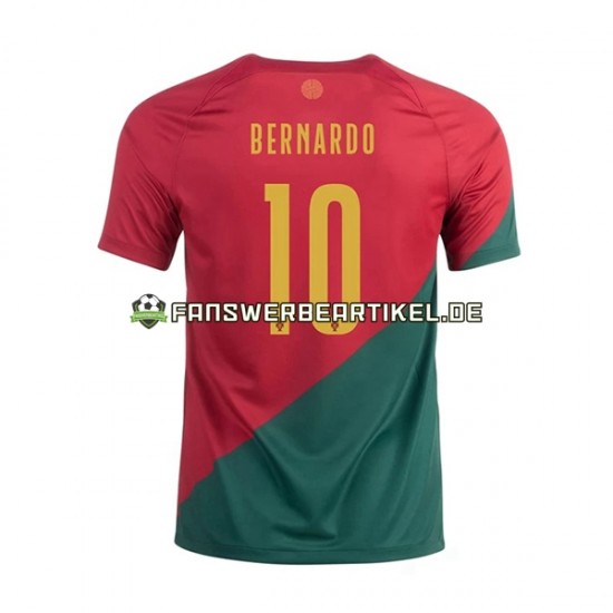 Bernardo 10 Trikot Portugal Herren Heimausrüstung WM 2022 Kurzarm