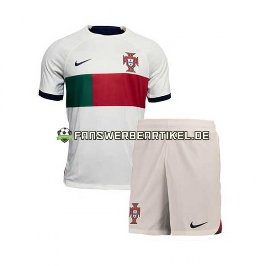 Trikot Portugal Kinder Auswärtsausrüstung WM 2022 Kurzarm