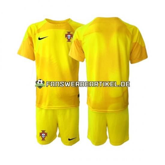 Torwart Trikot Portugal Kinder Heimausrüstung WM 2022 Kurzarm