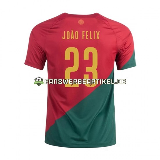 Joao Felix 23 Trikot Portugal Herren Heimausrüstung WM 2022 Kurzarm