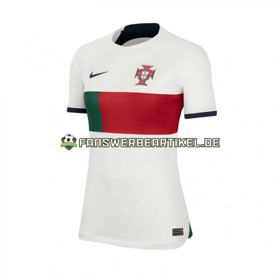 Trikot Portugal Dame Auswärtsausrüstung WM 2022 Kurzarm