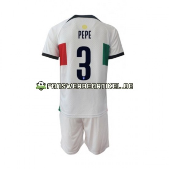 PEPE 3 Trikot Portugal Kinder Auswärtsausrüstung WM 2022 Kurzarm