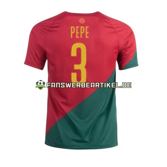 PEPE 3 Trikot Portugal Herren Heimausrüstung WM 2022 Kurzarm