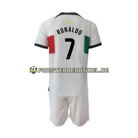 Ronaldo 7 Trikot Portugal Kinder Auswärtsausrüstung WM 2022 Kurzarm