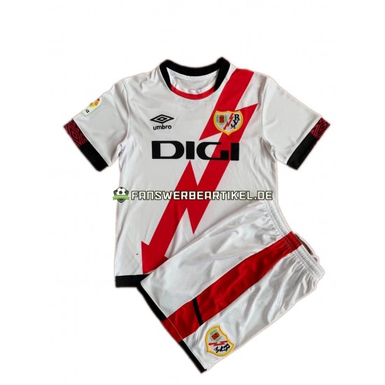 Trikot Rayo Vallecano Kinder Heimausrüstung 2021-2022 Kurzarm