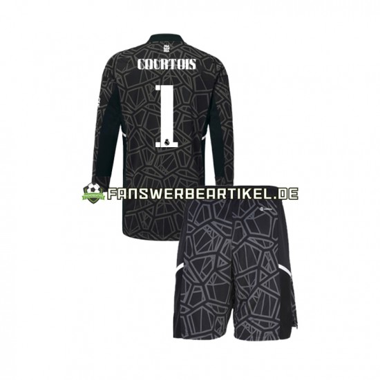 Courtois 1 Torwart Trikot Real Madrid Kinder Ausweich ausrüstung 2022-2023 Langarm