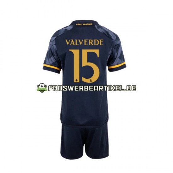 Federico Valverde 15 Trikot Real Madrid Kinder Auswärtsausrüstung 2023-2024 Kurzarm