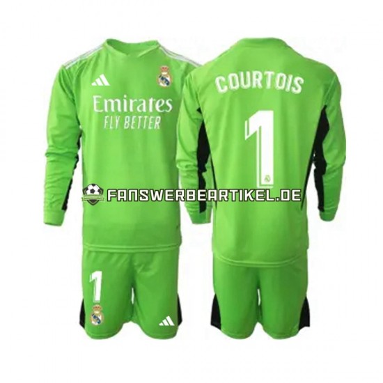 Thibaut Courtois 1 Torwart Trikot Real Madrid Kinder Heimausrüstung 2023-2024 Langarm