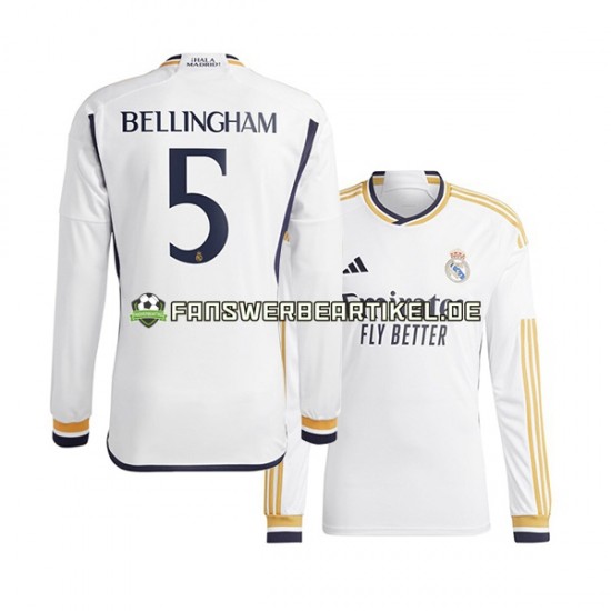 Jude Bellingham 5 Trikot Real Madrid Herren Heimausrüstung 2023-2024 Langarm