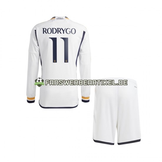 Rodrygo Goes 11 Trikot Real Madrid Kinder Heimausrüstung 2023-2024 Langarm